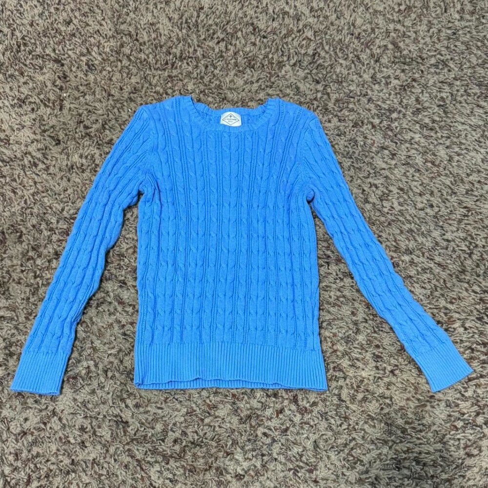 Blue Cable Knit Sweater